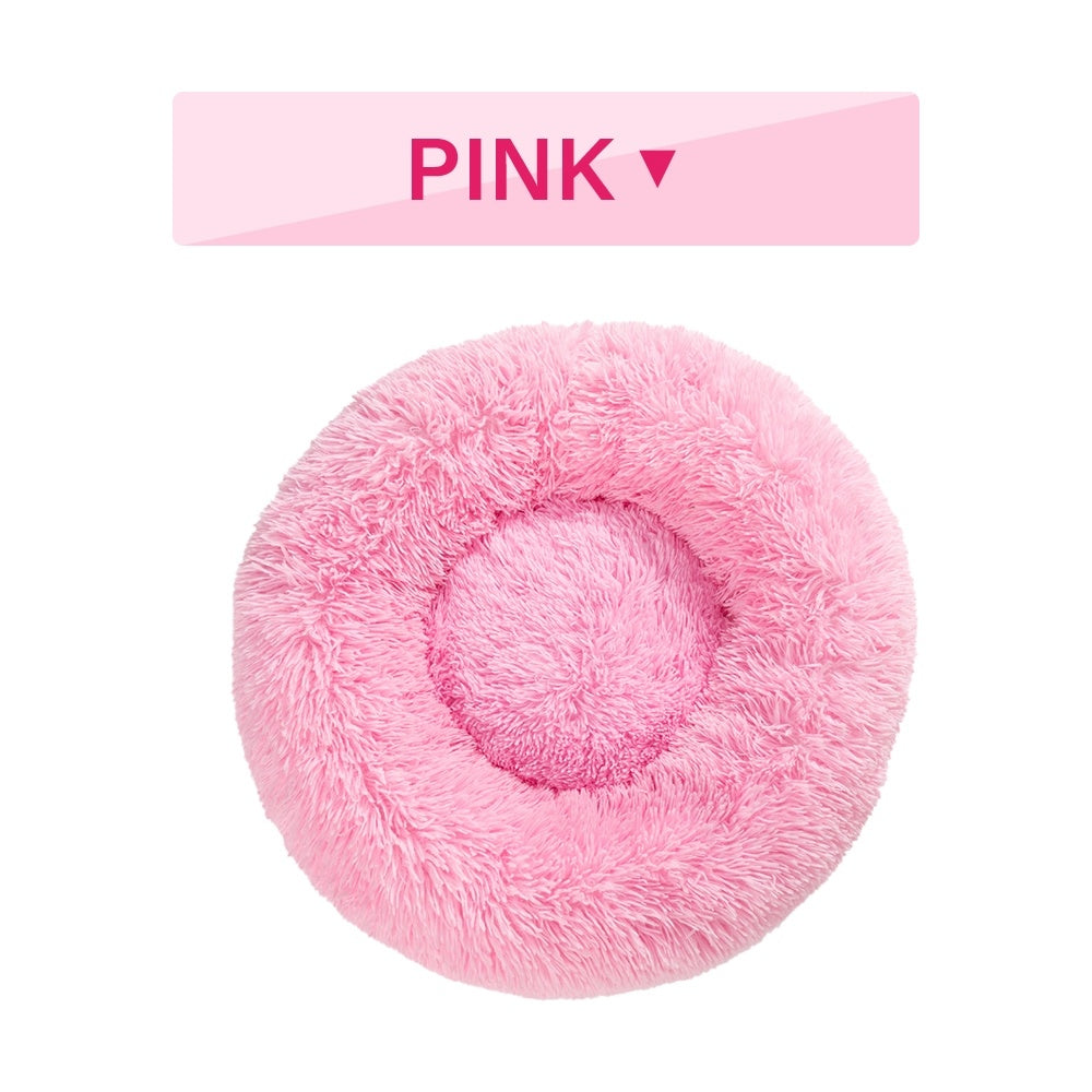 Fluffy Donut Hundebett XXL – Weiches, warmes Plüsch-Kuschelbett für Hunde & Katzen