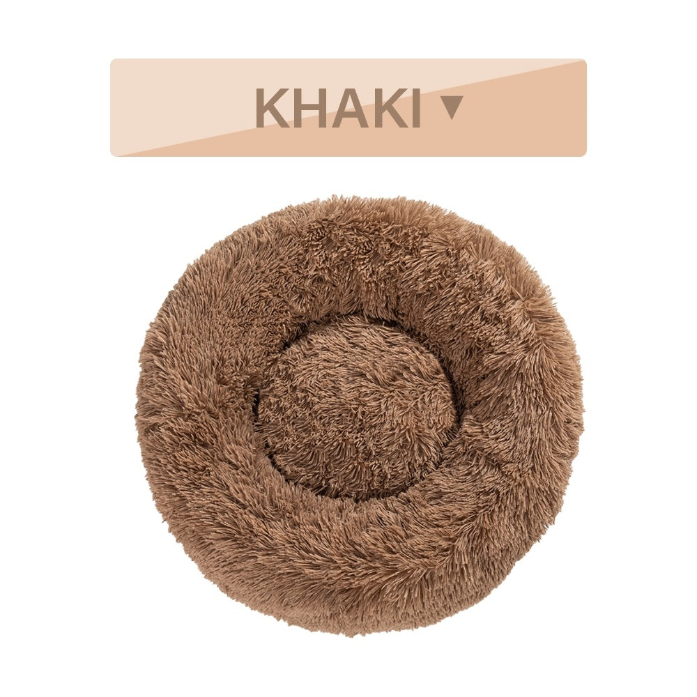 Fluffy Donut Hundebett XXL – Weiches, warmes Plüsch-Kuschelbett für Hunde & Katzen