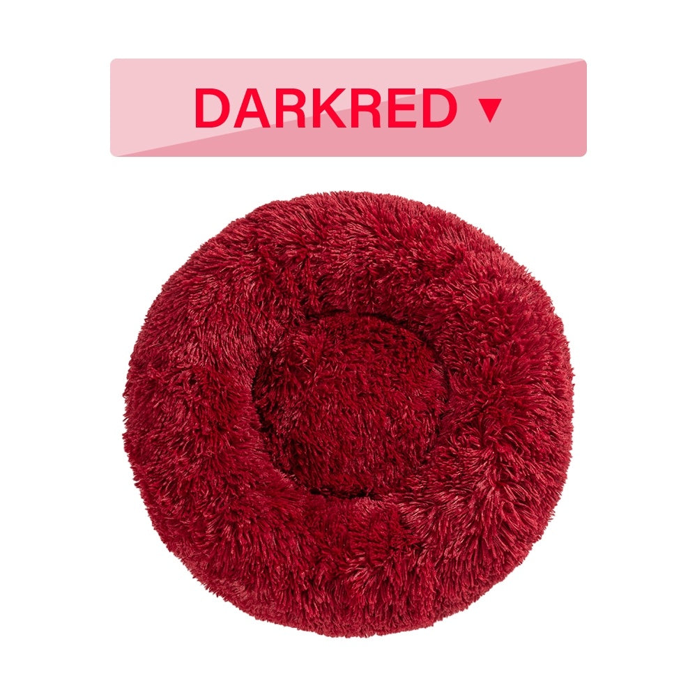 Fluffy Donut Hundebett XXL – Weiches, warmes Plüsch-Kuschelbett für Hunde & Katzen
