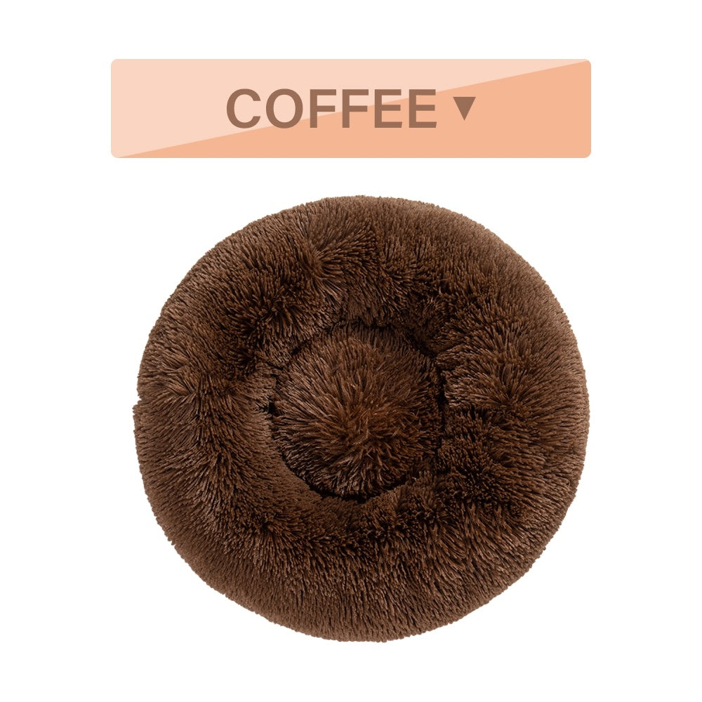 Fluffy Donut Hundebett XXL – Weiches, warmes Plüsch-Kuschelbett für Hunde & Katzen