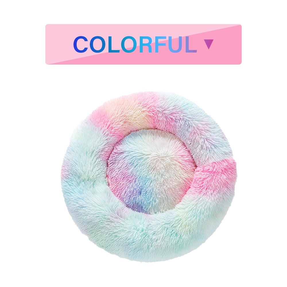 Fluffy Donut Hundebett XXL – Weiches, warmes Plüsch-Kuschelbett für Hunde & Katzen