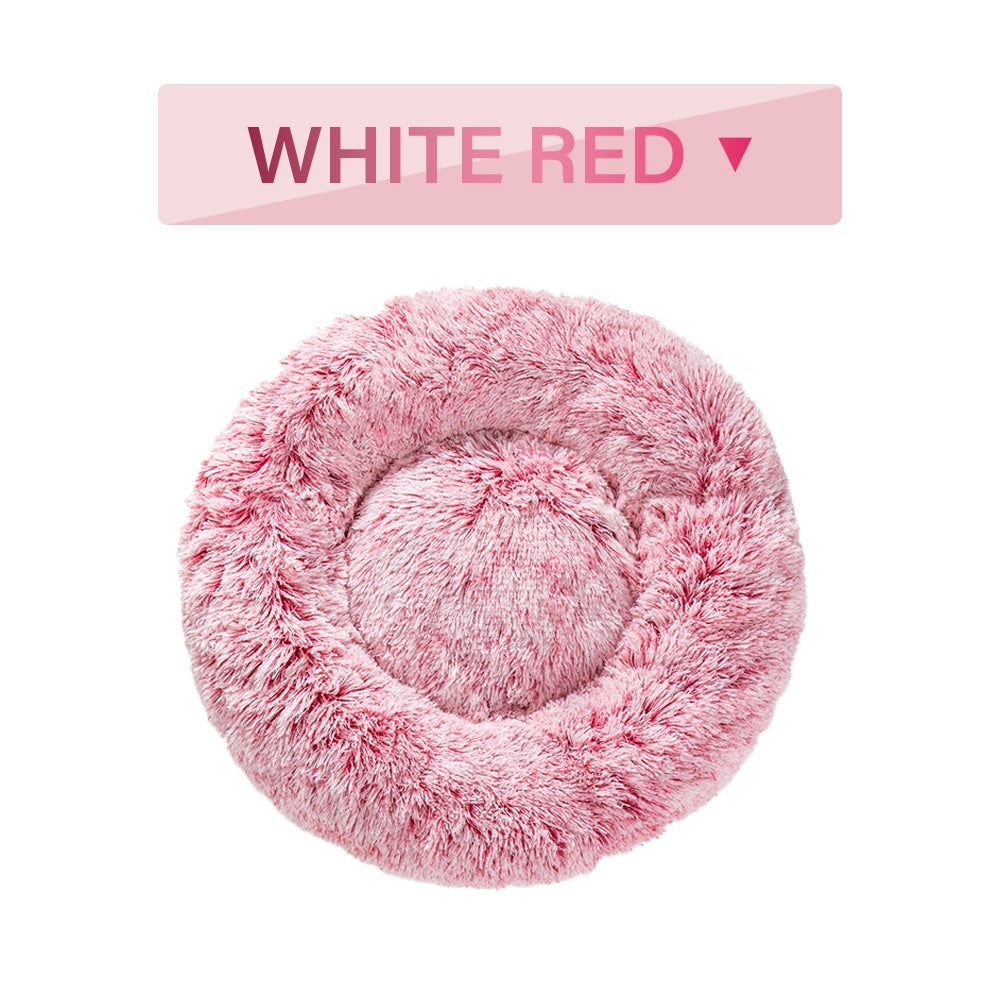 Fluffy Donut Hundebett XXL – Weiches, warmes Plüsch-Kuschelbett für Hunde & Katzen