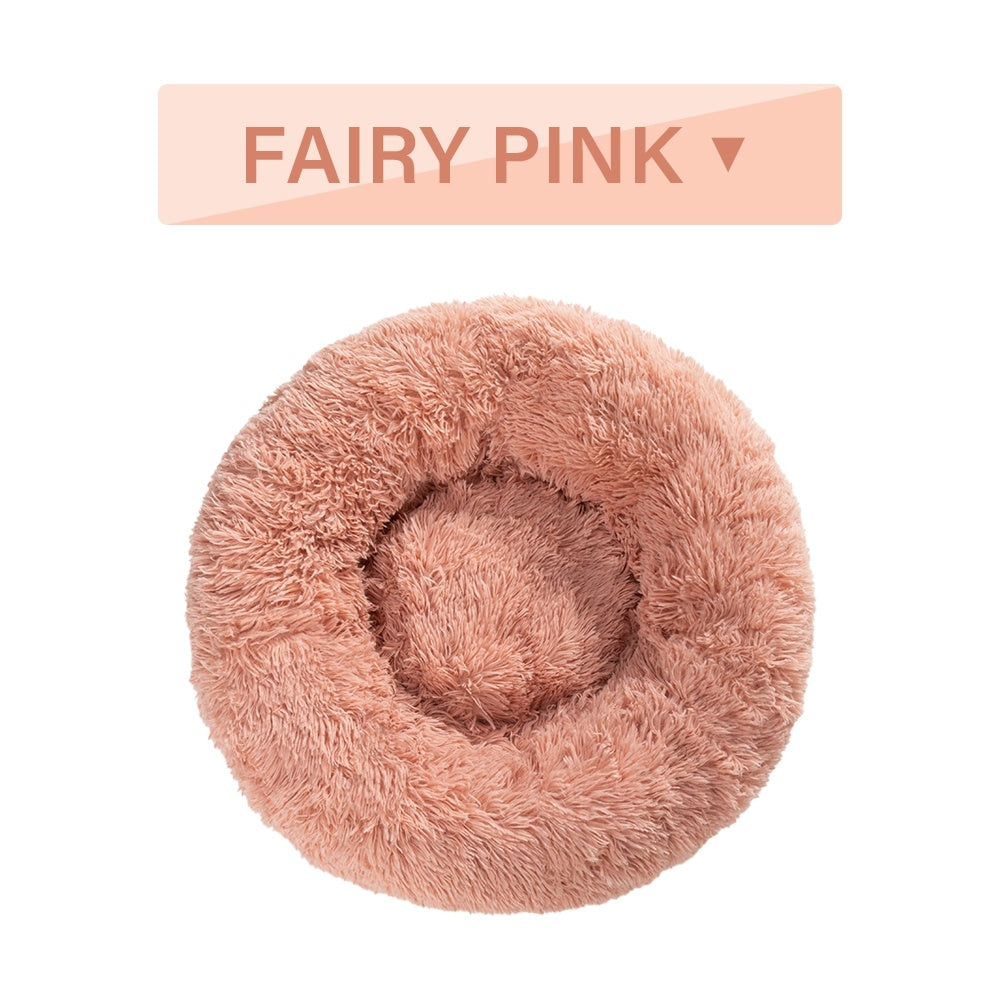 Fluffy Donut Hundebett XXL – Weiches, warmes Plüsch-Kuschelbett für Hunde & Katzen